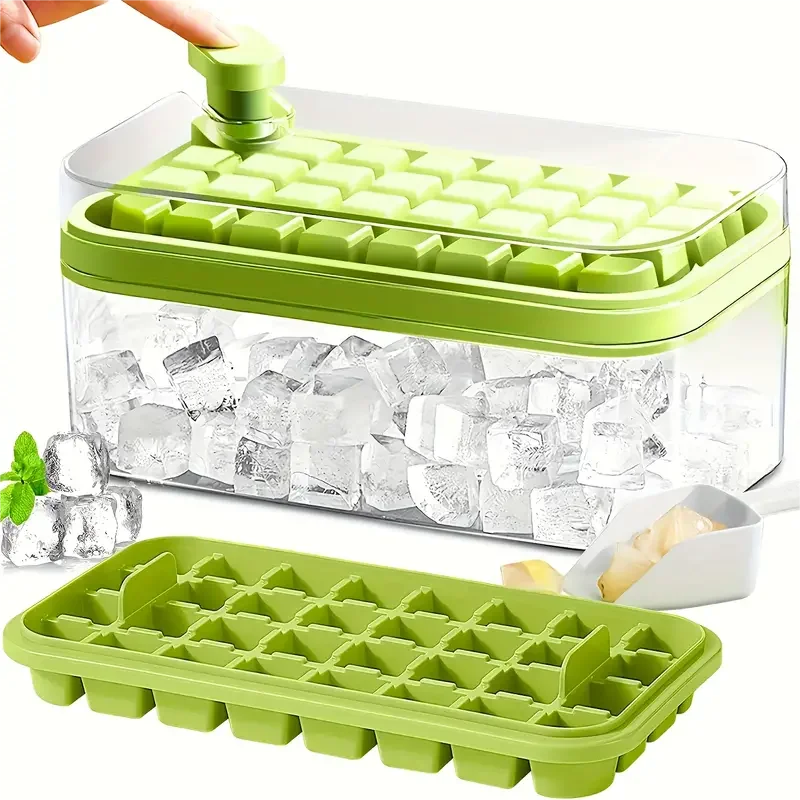 【Hot sales】2 Packs, Ice Cube Tray With Lid And Bin, Ice Cube Trays For Freezer, 64 Cavity Ice Cube Mold Ice Cube Trays