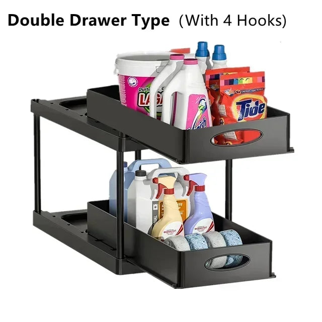 Under Sink Organizer With Sliding Drawer