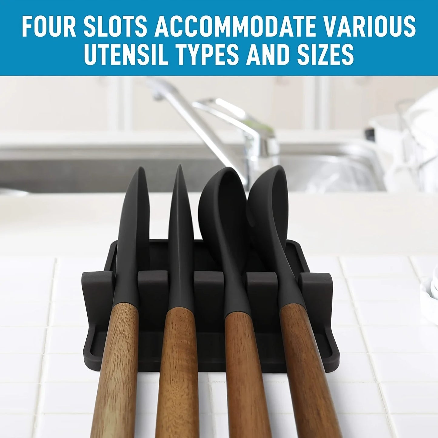 Silicone Tableware Drying Kitchen Utensil Rack Rest Holders Fork Spatula Multifunctional Shelf Organizer Non-Slip Storage Pad