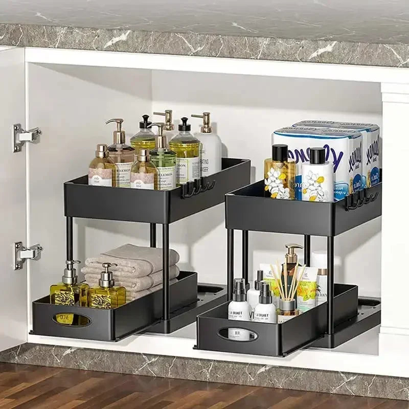 Under Sink Organizer With Sliding Drawer