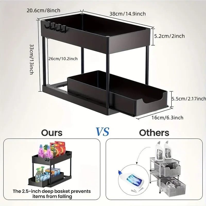 Under Sink Organizer With Sliding Drawer