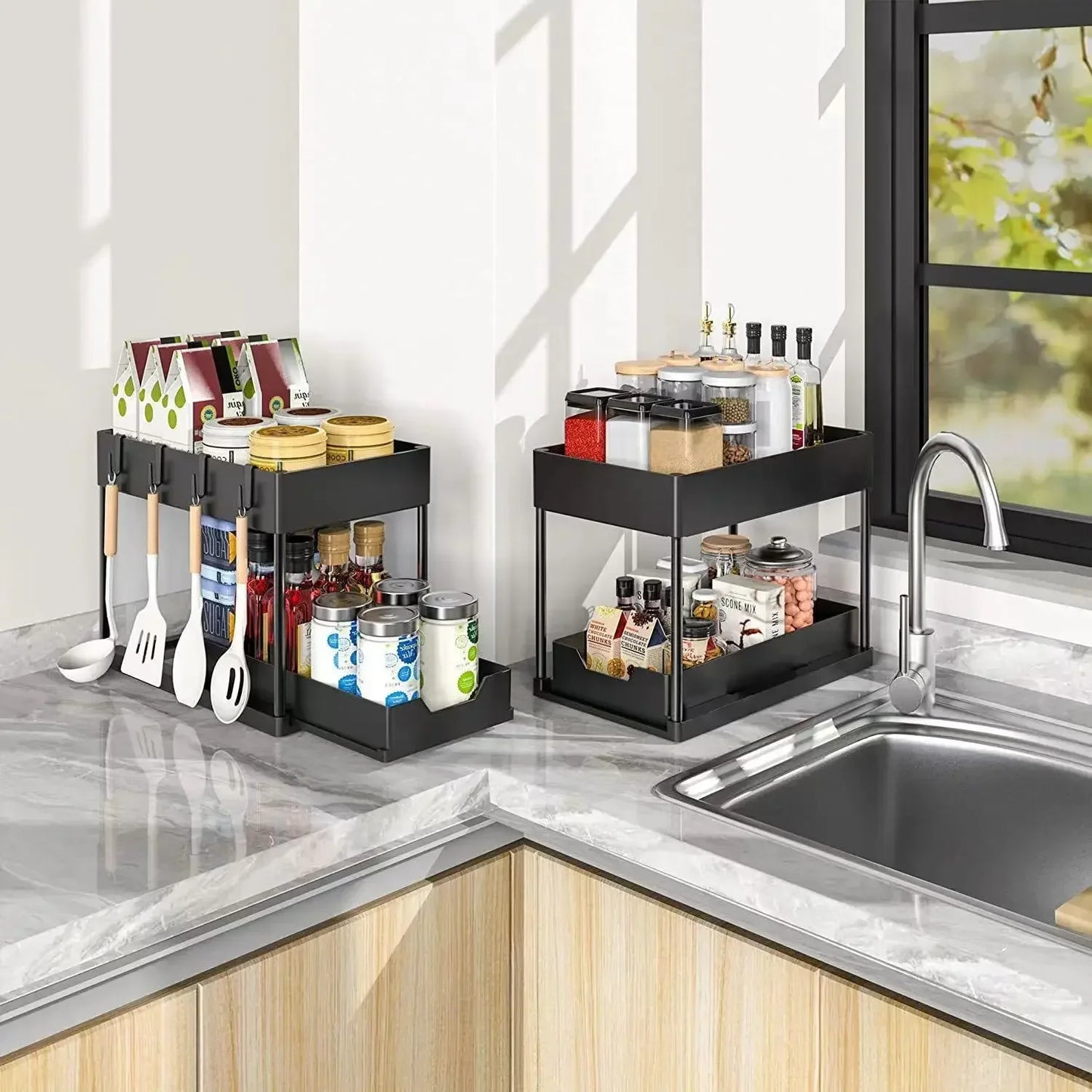 Under Sink Organizer With Sliding Drawer