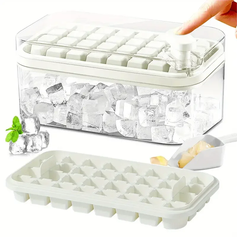 【Hot sales】2 Packs, Ice Cube Tray With Lid And Bin, Ice Cube Trays For Freezer, 64 Cavity Ice Cube Mold Ice Cube Trays