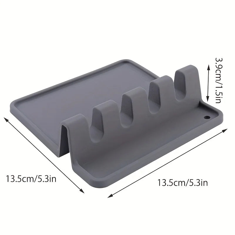 Silicone Tableware Drying Kitchen Utensil Rack Rest Holders Fork Spatula Multifunctional Shelf Organizer Non-Slip Storage Pad