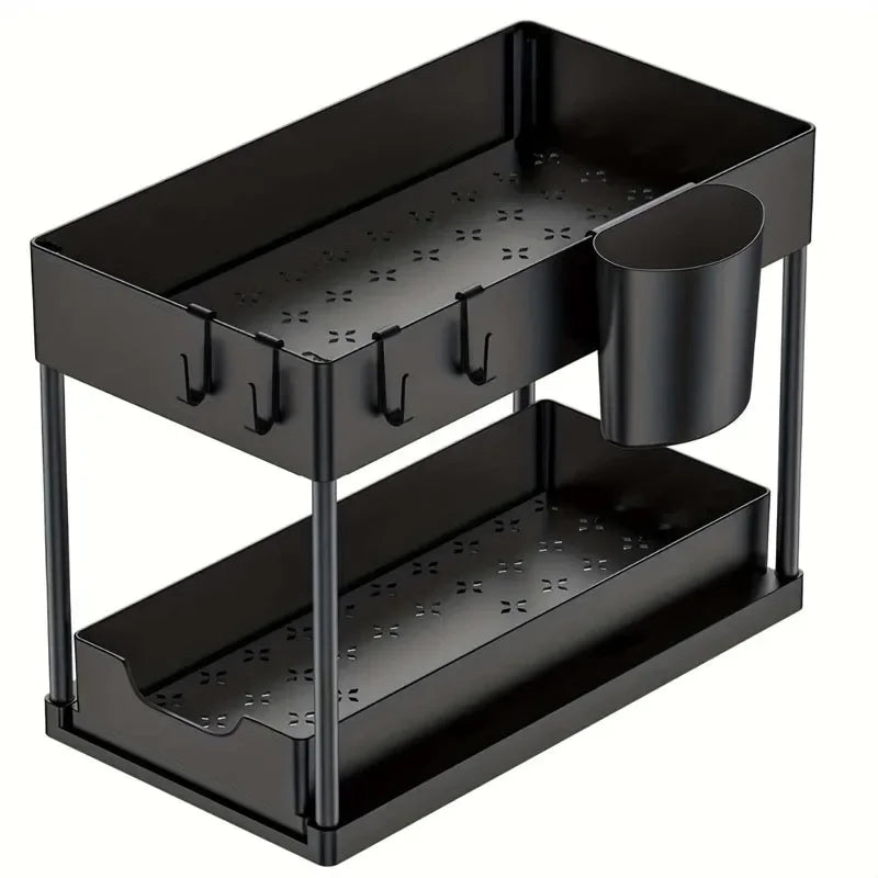 Under Sink Organizer With Sliding Drawer