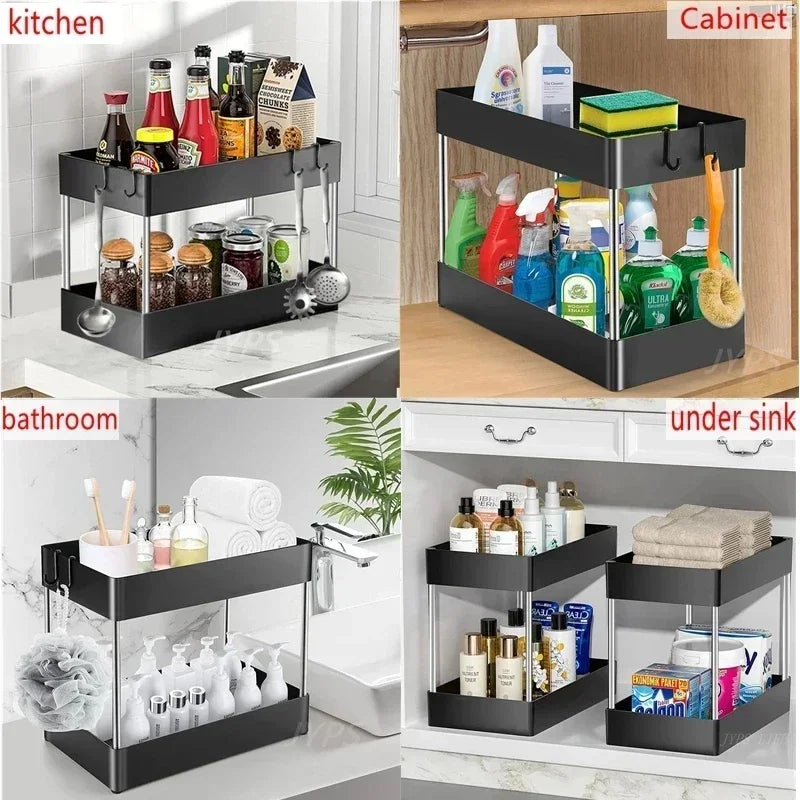 Under Sink Organizer With Sliding Drawer